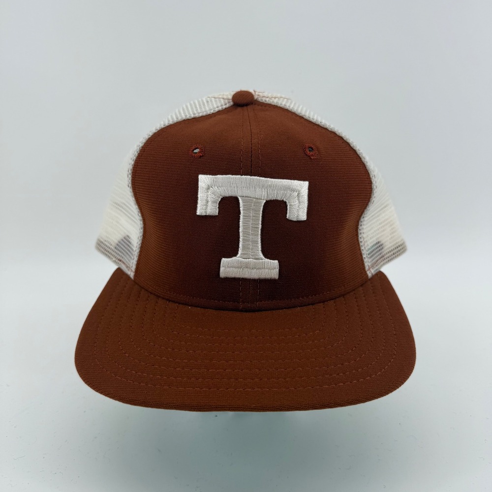 Vintage New Era Texas Longhorns Mesh Snapback Hat Pro Model Made in USA Brown